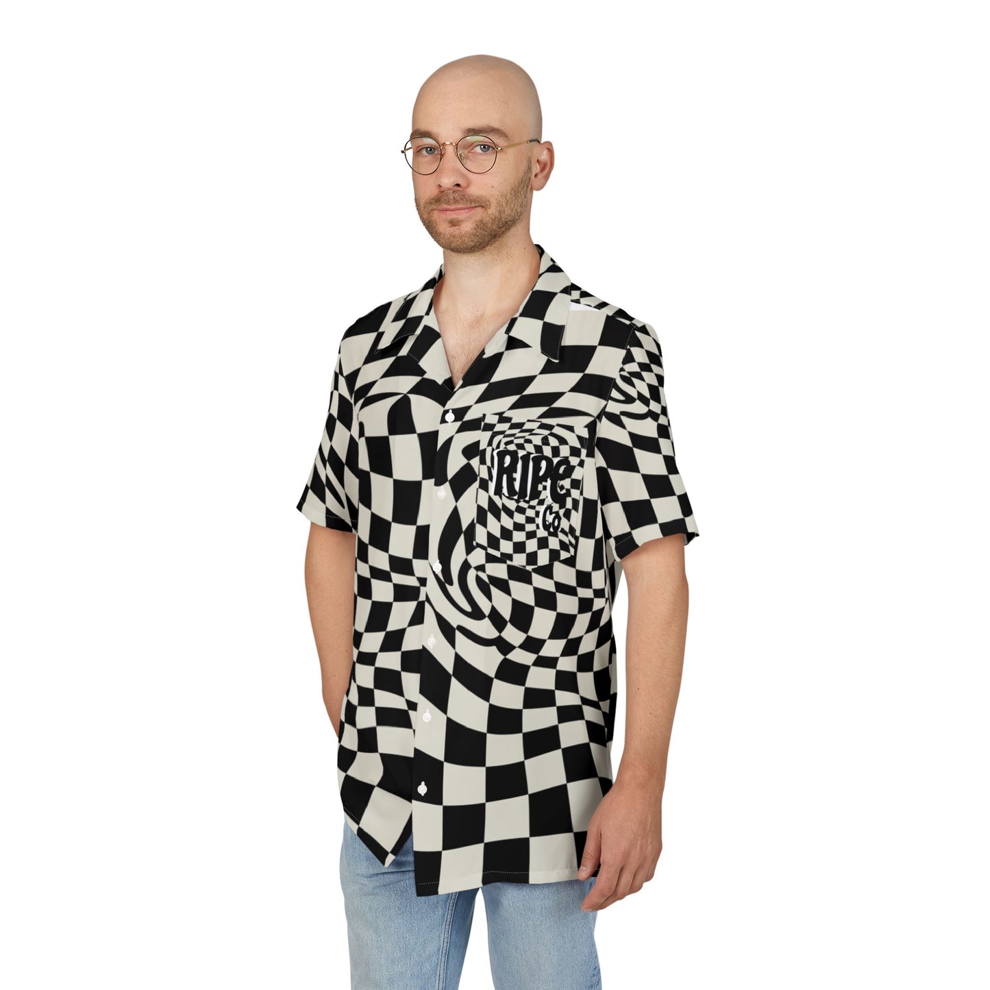 Trippy Checkered Button Down