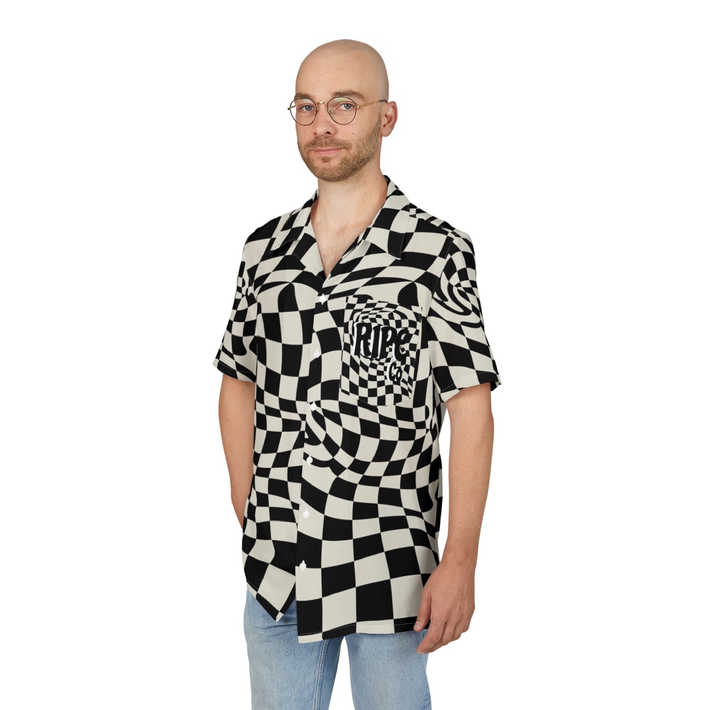 Trippy Checkered Button Down
